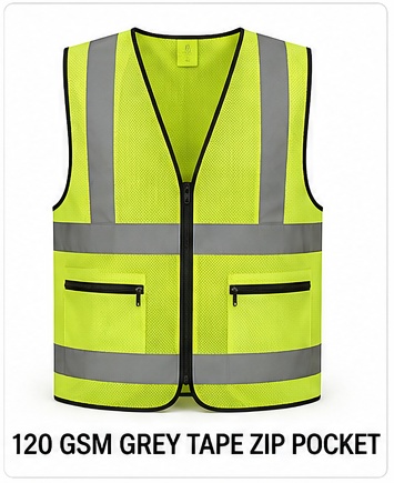 120 GSM GREY TAPE ZIP POCKET